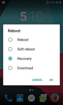 Android repartition: Go into Recovery mode