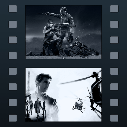 Movie Genre Icons - Filmstrip HD - BW